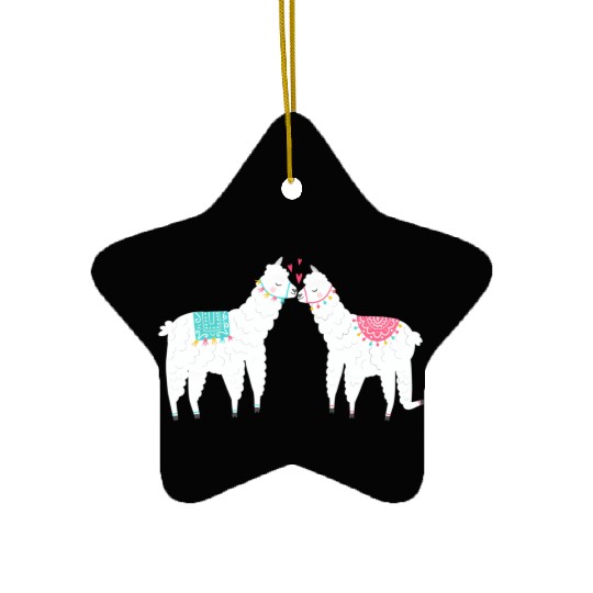 Llama Summer Wedding Anniversary Enet Ceramic Ornaments