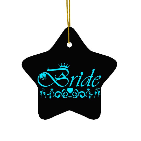 Bride Bachelorette Party Blue Ceramic Ornaments
