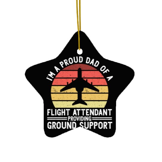 Flight Attendant Dad Airplane Flight Attendant Ceramic Ornaments