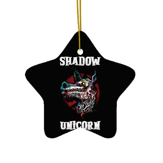 Dark Unicorn Horror Unicorn Midnight Unicorn Dark Ceramic Ornaments
