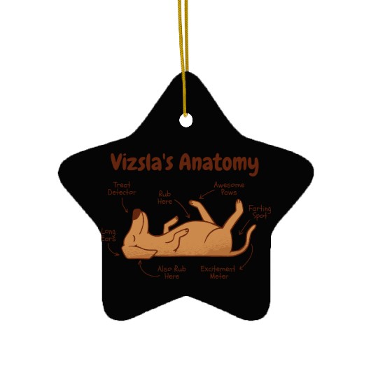 Vizsla dog animal funny anatomy Ceramic Ornaments