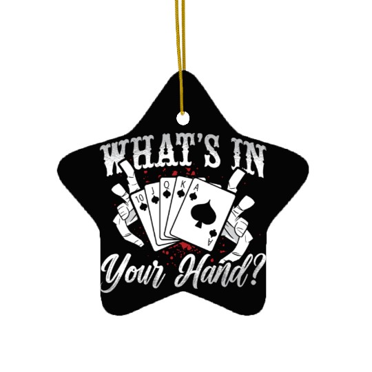 Cribbage What's In Your Hand Board Game Card Game Ceramic Ornaments