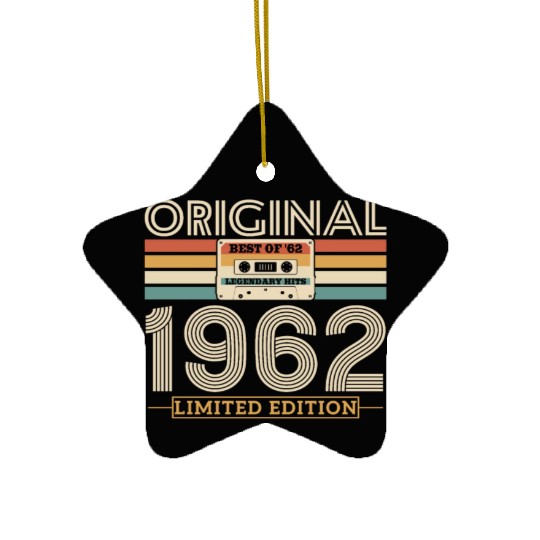 Retro '62 Vintage Birthda Ceramic Ornaments