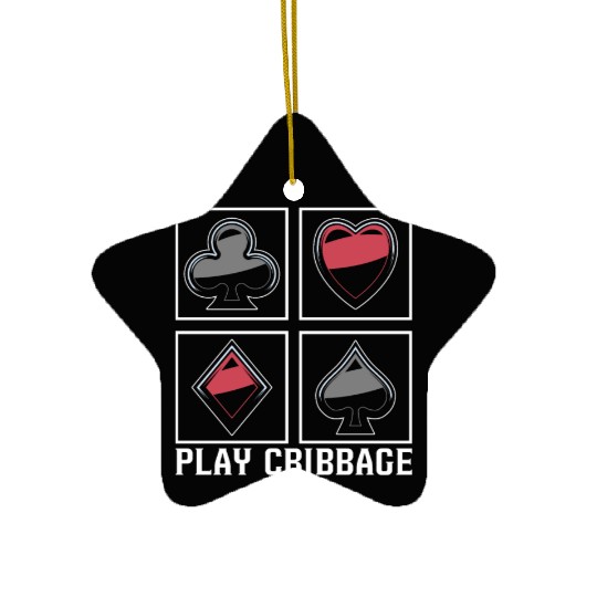 Play Cribbage Playing Cards Loves Crib Board Game Ceramic Ornaments