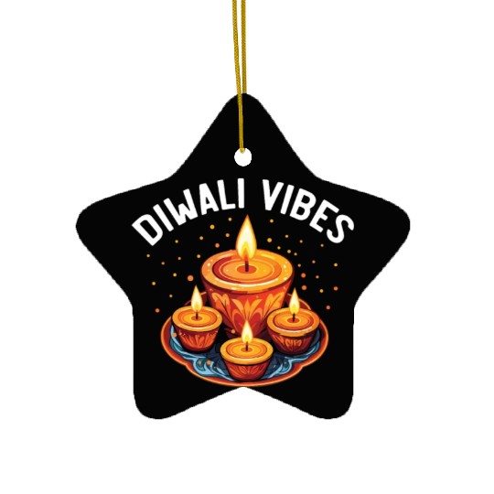 Happy Diwali Diwali Festival Indian Hindu Hinduism Ceramic Ornaments