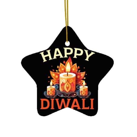Happy Diwali Diwali Festival Indian Hindu Hinduism Ceramic Ornaments