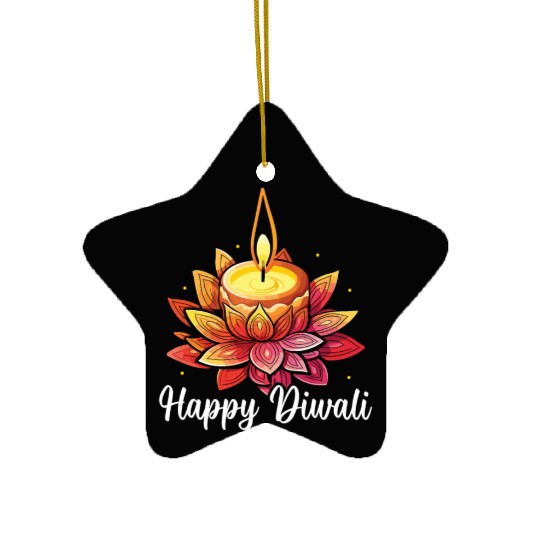 Happy Diwali Diwali Festival Indian Hindu Hinduism Ceramic Ornaments