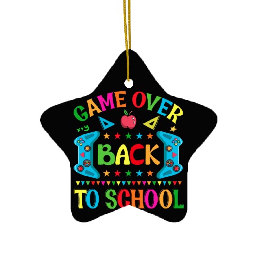 Game over Back to school Ceramic Ornaments