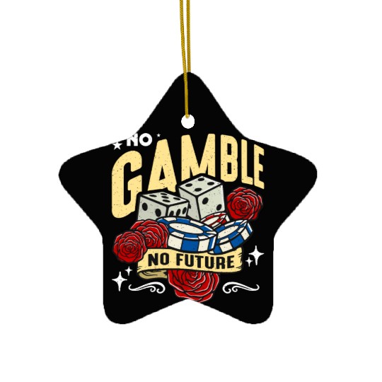 Poker Dice No Gamble No Future Card Game Dices Ceramic Ornaments