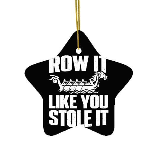 Funny Dragon Boat Racing Paddle Ceramic Ornaments