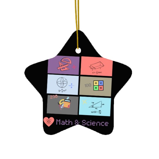 I love math and science Ceramic Ornaments