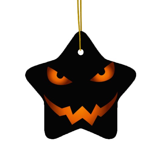 Scary Jack O Lantern Pumpkin Face Halloween Ceramic Ornaments