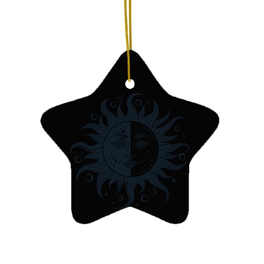 Harmonious Sun and Moon - Spiritual Design Ceramic Ornaments