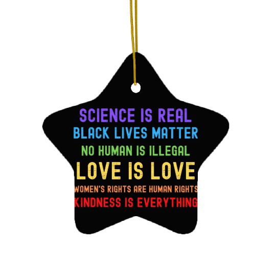 Science Is Real Black Lives Matter Ceramic Ornaments