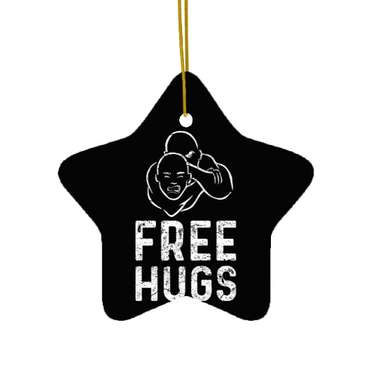 Funny BJJ Ceramic Ornaments Men MMA Free Hugs Ceramic Ornaments Wrestling