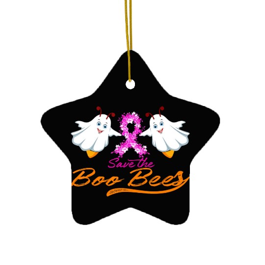 Fun Boobs Save The Boo Bees Breast Cancer Ceramic Ornaments