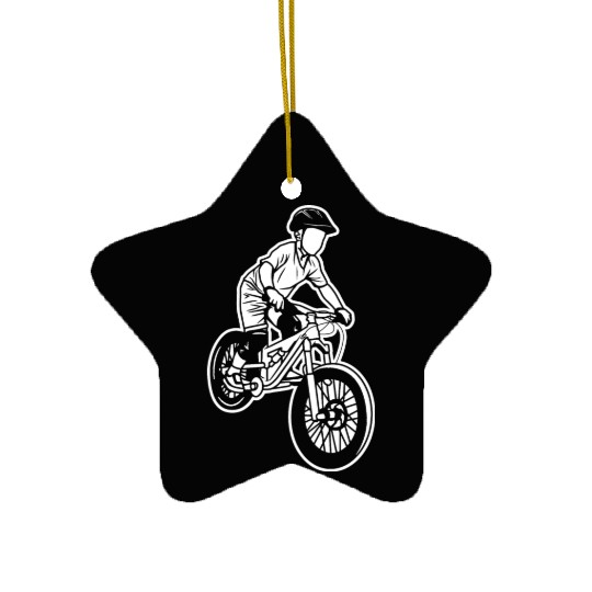 Mountain Biking Kid Ceramic Ornaments