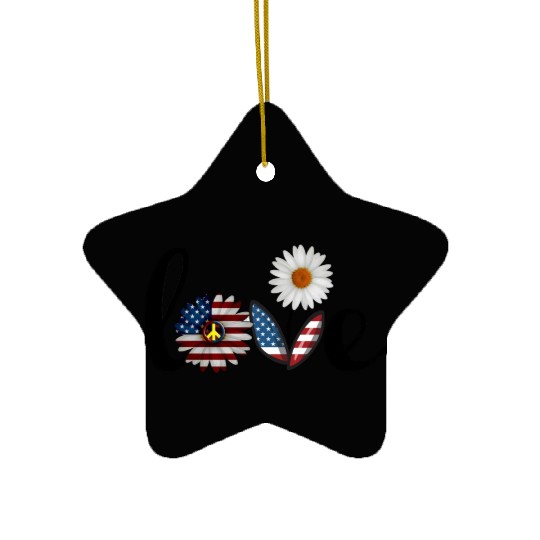 Love daisy solid Ceramic Ornaments