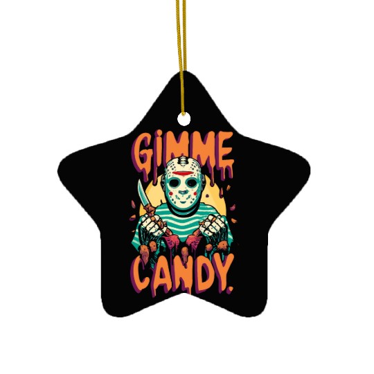 Halloween Gimme Candy Spooky Season Ceramic Ornaments
