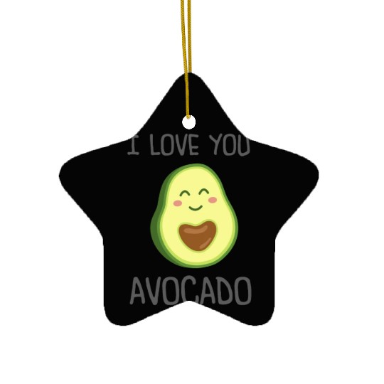 I Love you Avocado Ceramic Ornaments