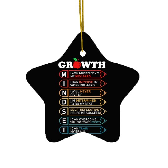 Growth Mindset Definition Motivational Quote Class Ceramic Ornaments