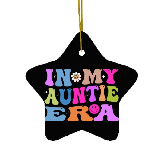 In My Auntie Era Baby Announcement for Aunt Mother Ceramic Ornaments