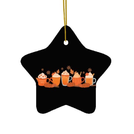 Tis The Season Pumpkin Spice Fall Autumn Season Ceramic Ornaments
