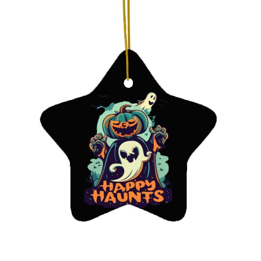 Happy haunts Ceramic Ornaments