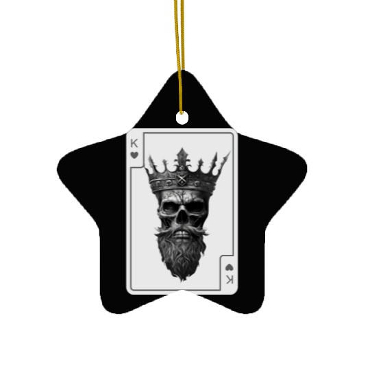 King of Hearts Creepy Card Game Poker Ceramic Ornaments