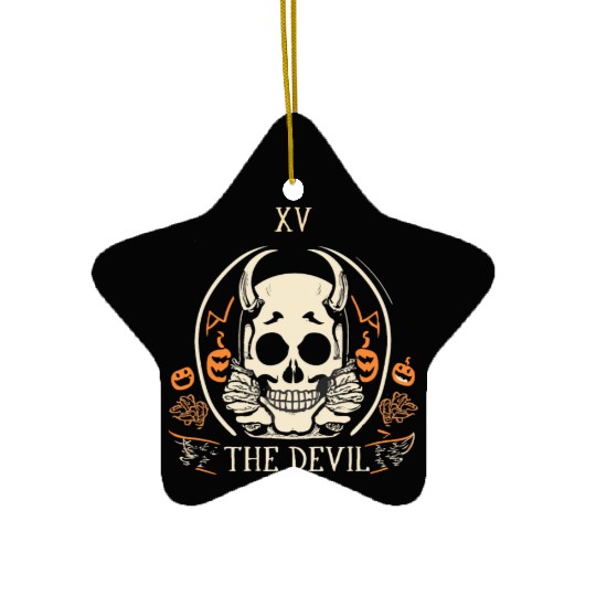 The Devil Tarot Skeleton Halloween Style Ceramic Ornaments