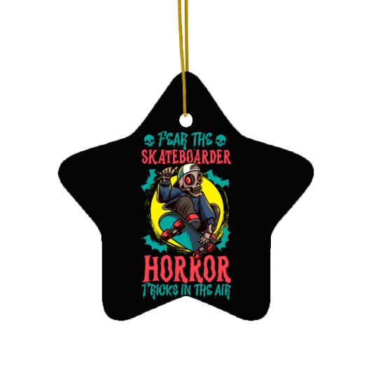 Spooky Horror Skateboarder Halloween Skateboarding Ceramic Ornaments