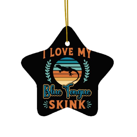 Skinks I Love My Blue Tongue Skink Retro Reptiles Ceramic Ornaments