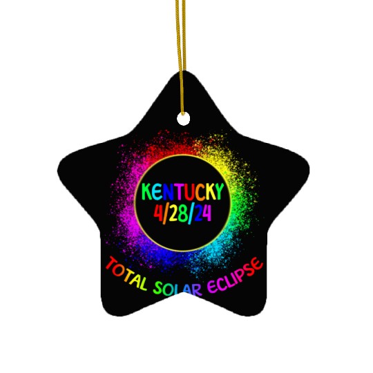 Total Solar Eclipse Kentucky 4/28/24 Kids Eclipse Ceramic Ornaments