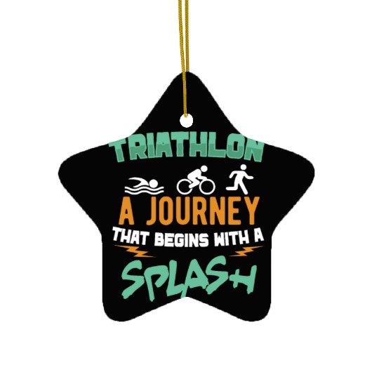 Triathlon Swim Bike Run Triathlete Sport Gift Ceramic Ornaments