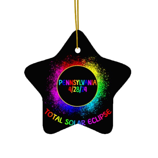 Total Solar Eclipse Pennsylvania 4/28/24 Kids Ceramic Ornaments