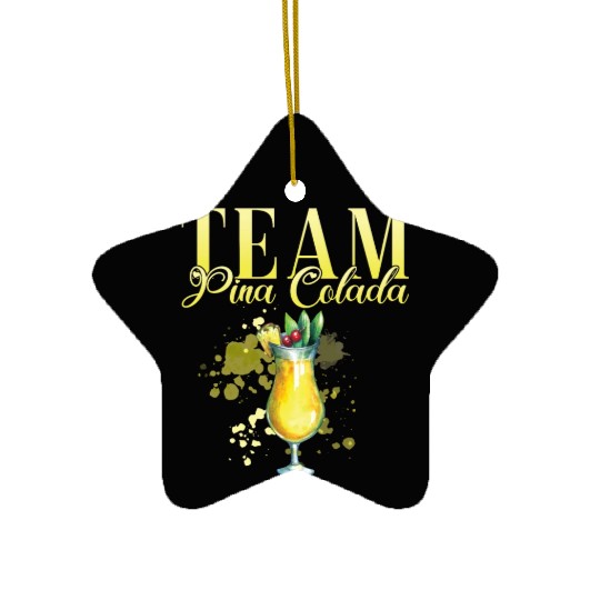 Team Pina Colada Cocktail Bartender Ceramic Ornaments
