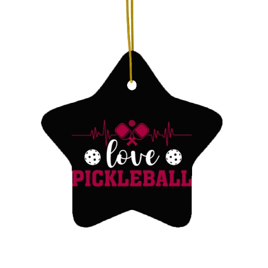 I Love Pickleball Funny Pickle Ball Ceramic Ornaments for Player