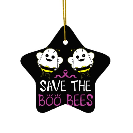 Save The Boo Bees Breast Cancer Awareness Ceramic Ornaments