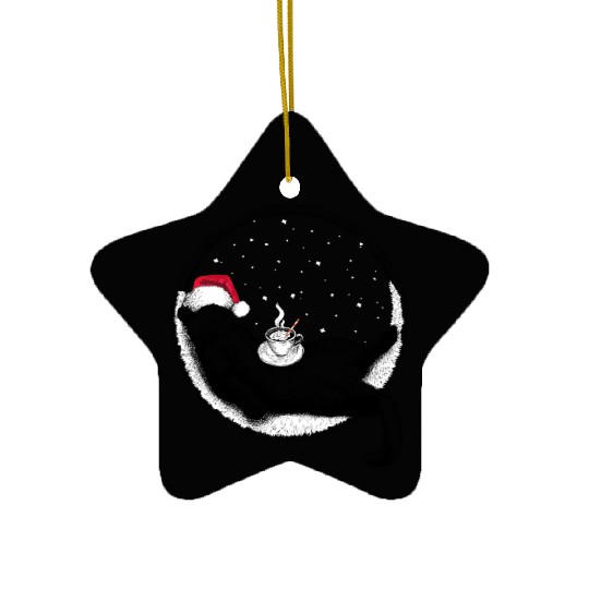 Paws and Hot Chocolate (Ink) Ceramic Ornaments