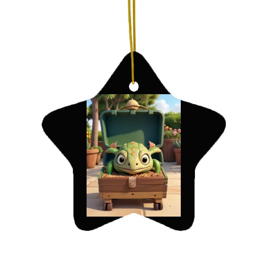 Tortuga grande con caja en jardin Ceramic Ornaments