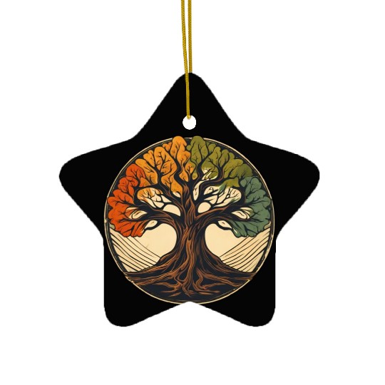 Tree / Wood / Forst / Tree of Life / Leaves Ceramic Ornaments