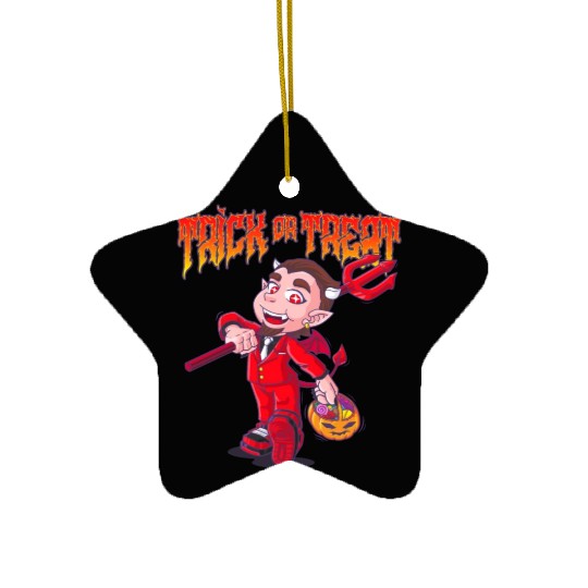 Cute Halloween Trick or Treat Kid Devil Ceramic Ornaments