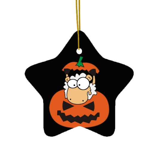 Sheep in pumpkin | Halloween, trick or treat Ceramic Ornaments
