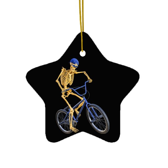 The Grim Reaper doing freestyle biking Ceramic Ornaments