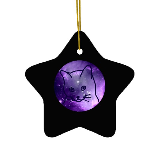 Galaxy Space Cat Funny Cat Lover Ceramic Ornaments