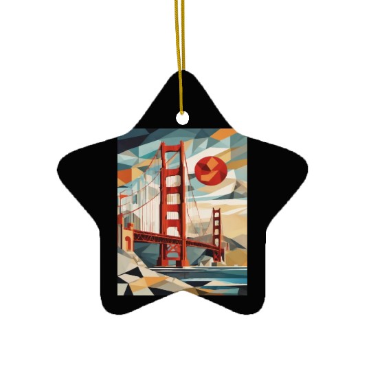 Golden Gate Bridge California Ceramic Ornaments, Golden Gate