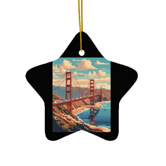 Golden Gate Bridge California Ceramic Ornaments Ceramic Ornaments, Golden
