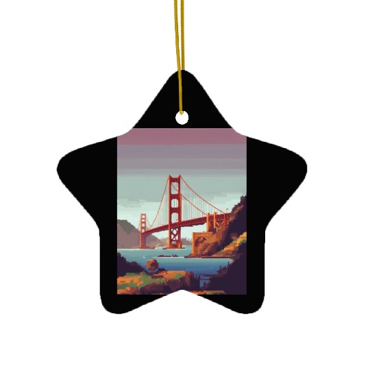 Golden Gate Bridge California Ceramic Ornaments, Golden Gate