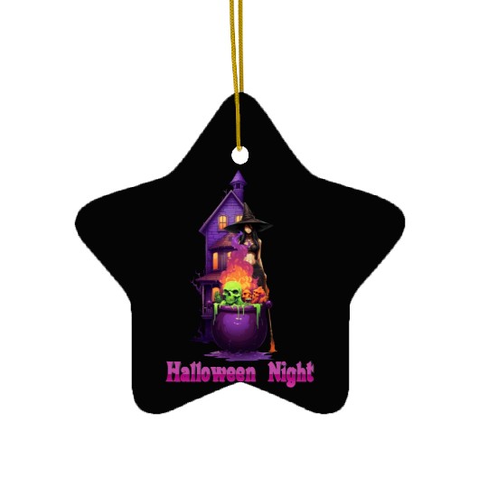 The Halloween Night Witch Ceramic Ornaments