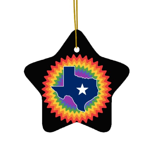Texas Map Design for proud LGBT+ Texans Ceramic Ornaments